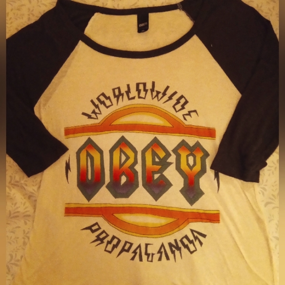 Obey women's logo shirt. Size XS. Great condition, worn select few times only.